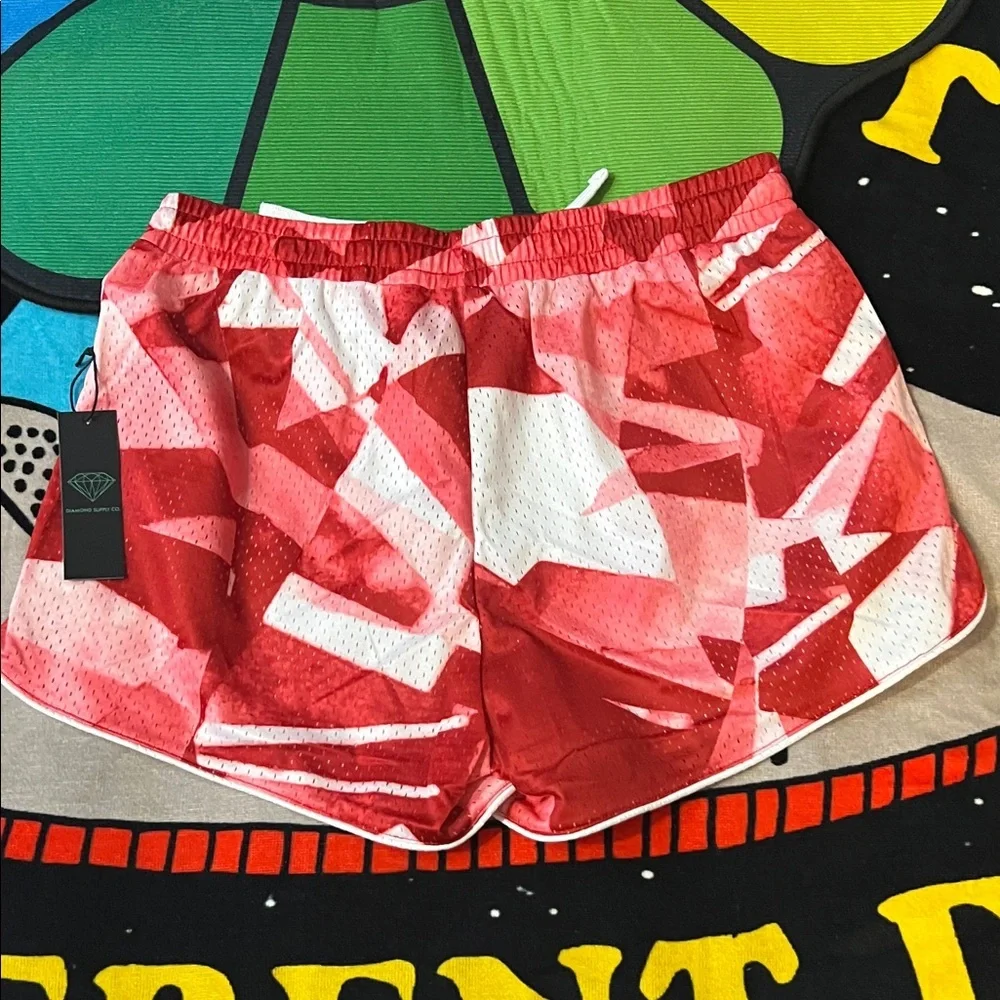Diamond Supply Co Red Mesh Shorts